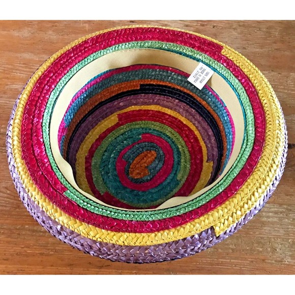 Rainbow Straw Pork Pie Hat Unisex Fedora Fun Casual Gay Pride Colorful - Picture 6 of 9